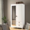 BARCELONA Wardrobe with 1 Door, 1 Miiror Door & 2 Drawers in White - Image 6