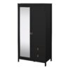BARCELONA Wardrobe with 1 Door, 1 Mirror Door & 2 Drawers in Matt Black - Image 3