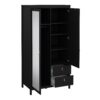 BARCELONA Wardrobe with 1 Door, 1 Mirror Door & 2 Drawers in Matt Black - Image 5