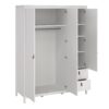 BARCELONA Wardrobe with 2 Doors, 1 Mirror Door & 2 Drawers in White - Image 5
