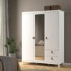 BARCELONA Wardrobe with 2 Doors, 1 Mirror Door & 2 Drawers in White - Image 6