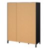 BARCELONA Wardrobe with 2 Doors, 1 Mirror Door & 2 Drawers in Matt Black - Image 4