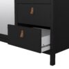 BARCELONA Wardrobe with 2 Doors, 1 Mirror Door & 2 Drawers in Matt Black - Image 7