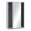 BABETTA 2 Doors Sliding Wardrobe with Mirrored Door in Matt White - Image 2
