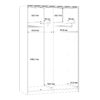 BABETTA 2 Doors Sliding Wardrobe with Mirrored Door in Matt White - Image 6
