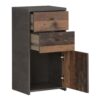 BEST CHEST Storage Cabinet with 2 Drawers & 1 Door in Concrete Optic Dark Grey & Old-Wood Vintage - Image 3