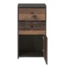 BEST CHEST Storage Cabinet with 2 Drawers & 1 Door in Concrete Optic Dark Grey & Old-Wood Vintage - Image 4