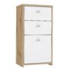 BEST CHEST Storage Cabinet with 2 Drawers & 1 Door in Artisan Oak & White