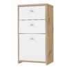 BEST CHEST Storage Cabinet with 2 Drawers & 1 Door in Artisan Oak & White - Image 3