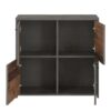BEST CHEST Storage Cabinet with 4 Doors in Concrete Optical Dark Grey & Old-Wood Vintage - Image 5