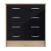 BARDALONA Chest of 4 Drawers in Grey, Black, White & Oak Effect - Image 4