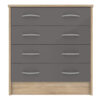BARDALONA Chest of 4 Drawers in Grey, Black, White & Oak Effect - Image 2