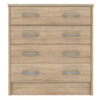 BARDALONA Chest of 4 Drawers in Grey, Black, White & Oak Effect