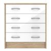 BARDALONA Chest of 4 Drawers in Grey, Black, White & Oak Effect - Image 3