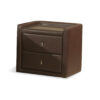 CAXTON PU Bedside Cabinet with 2 Drawers in Black & Brown - Image 3