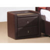 CAXTON PU Bedside Cabinet with 2 Drawers in Black & Brown