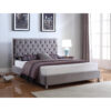 IZABEL Velvet Bed Frame in Light & Dark Grey