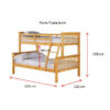 PORTO Pine Triple Bunk Bed Frame in Wash White - Image 2