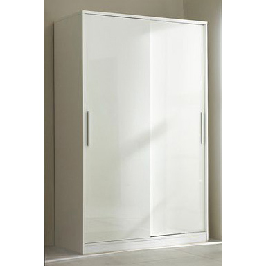 TOPLINE 2 Sliding Doors Wardrobe In Black & White - Prime Furniture