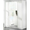 TOPLINE 4 Doors Wardrobe with 2 Mirrors in Black & White