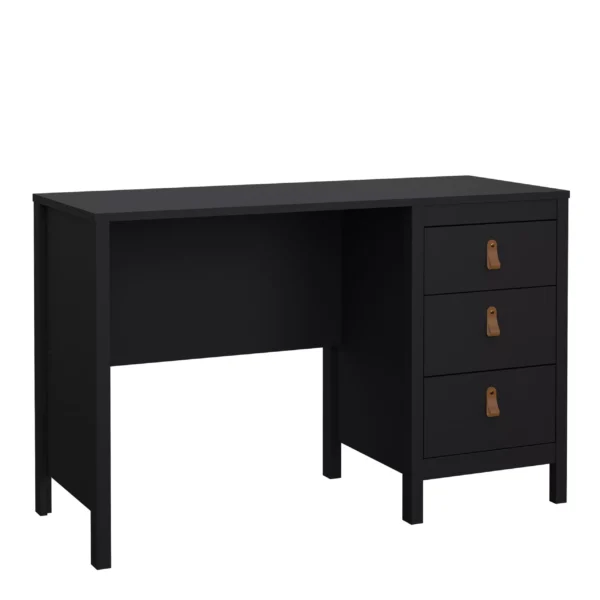 barcelona desk with 3 drawers in matt black finish