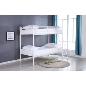 himley white metal bunk bed frame