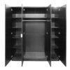 TOPLINE 4 Doors Wardrobe with 2 Mirrors in Black & White - Image 2