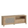 CESTINO 1 Door 1 Drawer TV Unit in Jackson Hickory Oak & Rattan