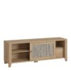 CESTINO 1 Door 1 Drawer TV Unit in Jackson Hickory Oak & Rattan - Image 2