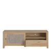 CESTINO 1 Door 1 Drawer TV Unit in Jackson Hickory Oak & Rattan - Image 5