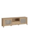 CESTINO 2 Doors 1 Drawer TV Unit in Jackson Hickory Oak & Rattan