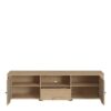 CESTINO 2 Doors 1 Drawer TV Unit in Jackson Hickory Oak & Rattan - Image 3