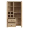 CESTINO 1 Door 2 Drawers Cabinet in Jackson Hickory Oak & Rattan - Image 3