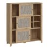 CESTINO 3 Sliding Doors Cabinet in Jackson Hickory Oak & Rattan - Image 2