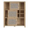CESTINO 3 Sliding Doors Cabinet in Jackson Hickory Oak & Rattan - Image 3