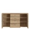CESTINO 2 Doors 4 Drawers Sideboard in Jackson Hickory Oak & Rattan - Image 3
