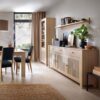 CESTINO 3 Doors 3 Drawers Sideboard in Jackson Hickory Oak & Rattan - Image 4