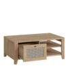 CESTINO Coffee Table with 1 Drawer in Jackson Hickory Oak & Rattan - Image 2