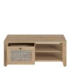 CESTINO Coffee Table with 1 Drawer in Jackson Hickory Oak & Rattan - Image 3