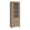 CESTINO 2 Doors Display Cabinet in Jackson Hickory Oak & Rattan