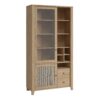 CESTINO 2 Doors 2 Drawers Display Cabinet in Jackson Hickory Oak & Rattan
