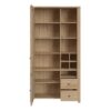 CESTINO 2 Doors 2 Drawers Display Cabinet in Jackson Hickory Oak & Rattan - Image 3