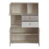 DENIM 3 Door 2 Drawer Cabinet in Light Walnut, Grey Fabric Effect and Cashmere - Image 2