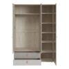 DENIM 3 Door 2 Drawer Wardrobe in Light Walnut, Grey Fabric Effect and Cashmere - Image 2