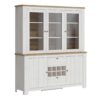 CELESTO 2 Doors 2 Drawers Sideboard with 3 Doors Display Top Unit in White & Oak