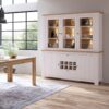 CELESTO 2 Doors 2 Drawers Sideboard with 3 Doors Display Top Unit in White & Oak - Image 2