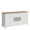 CELESTO 2 Doors 2 Drawers Sideboard with 3 Doors Display Top Unit in White & Oak - Image 4