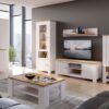 CELESTO 2 Doors Display Cabinet in White & Oak - Image 3