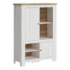 CELESTO 2 Doors 4 Shelves Cabinet in White & Oak
