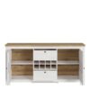 CELESTO 2 Doors 2 Drawers Sideboard with Wine Rack in White & Oak - Image 2